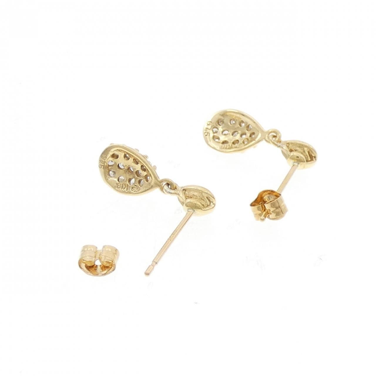K18YG パヴェ ダイヤモンド ピアス 0.30CT