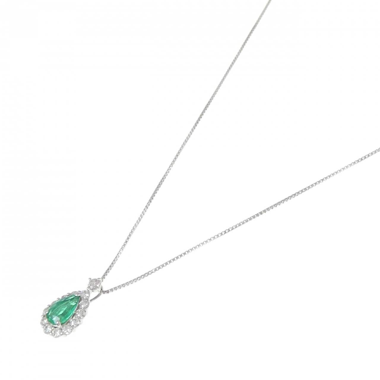 [BRAND NEW] PT Emerald Necklace 0.28CT