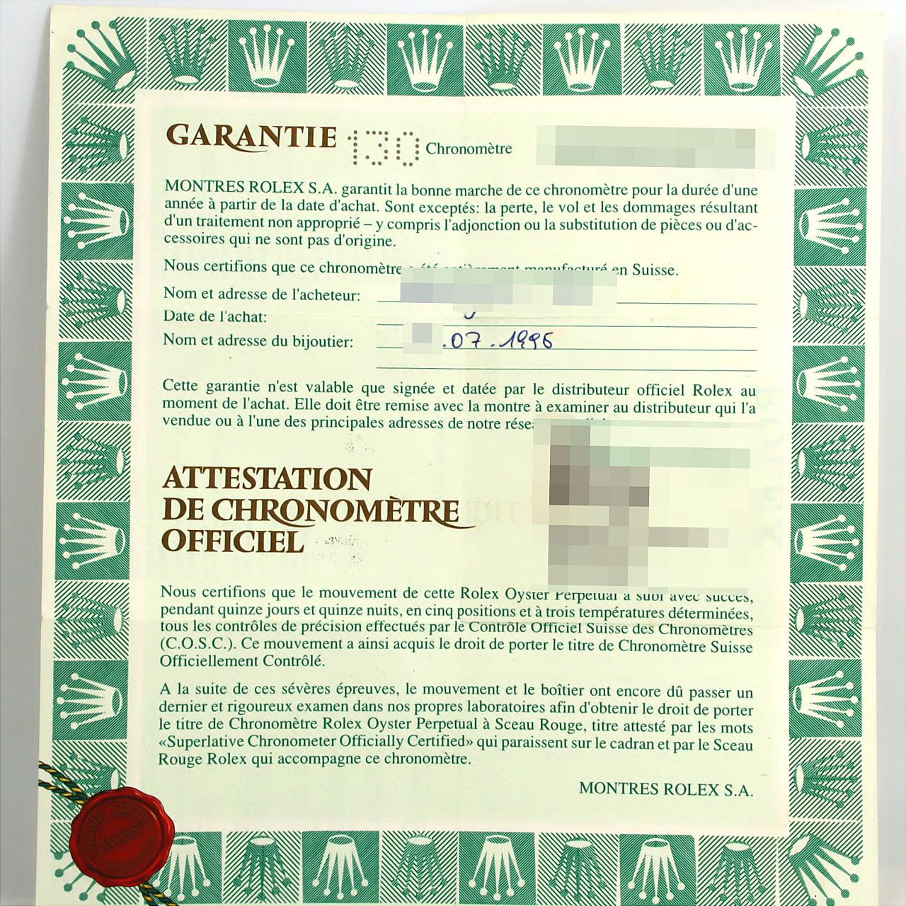 ロレックス エクスプローラーI 14270 SS 自動巻 S番