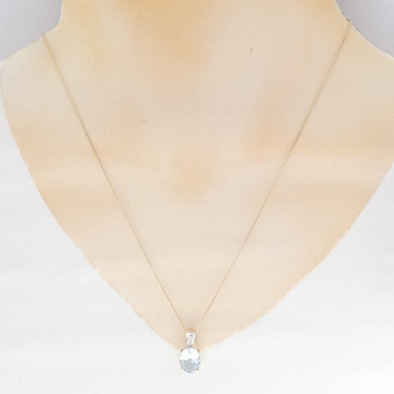 K18YG/PT900 アクアマリン ネックレス