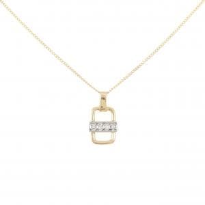 K18YG/PT900 ダイヤモンド ネックレス