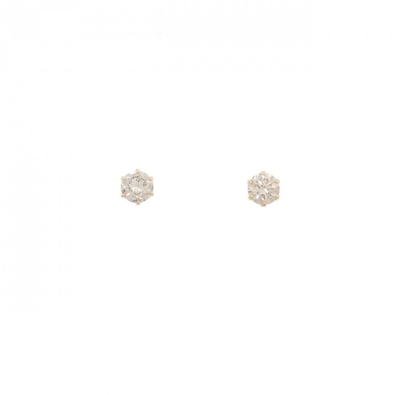 K18YG ソリティア ダイヤモンド ピアス 0.46CT