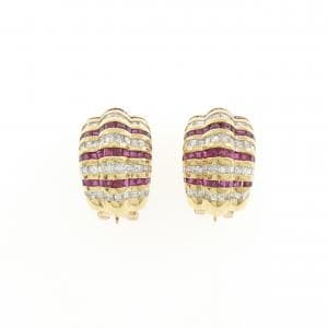 K18YG ルビー ピアス/イヤリング 3.74CT