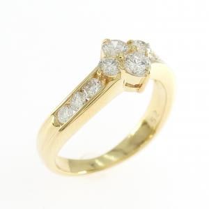 K18YG フラワー ダイヤモンド リング 0.52CT