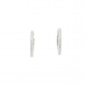 【新品】PT900 フープ ダイヤモンド ピアス 0.40CT