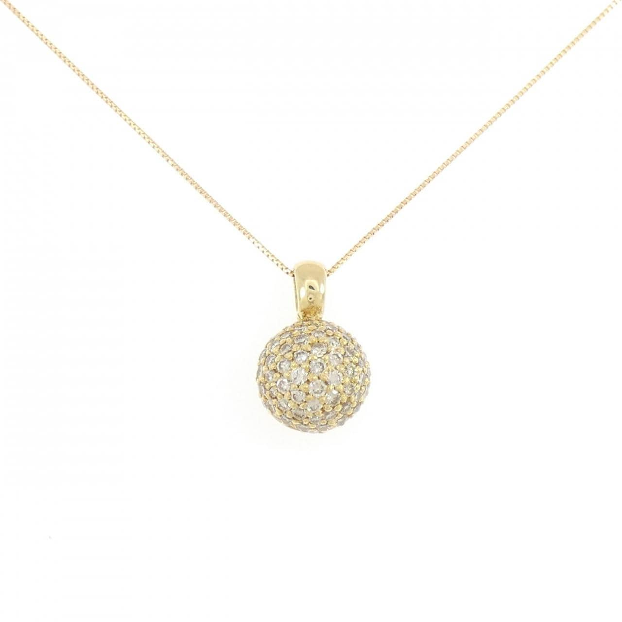 K18YG パヴェ ダイヤモンド ネックレス 1.00CT