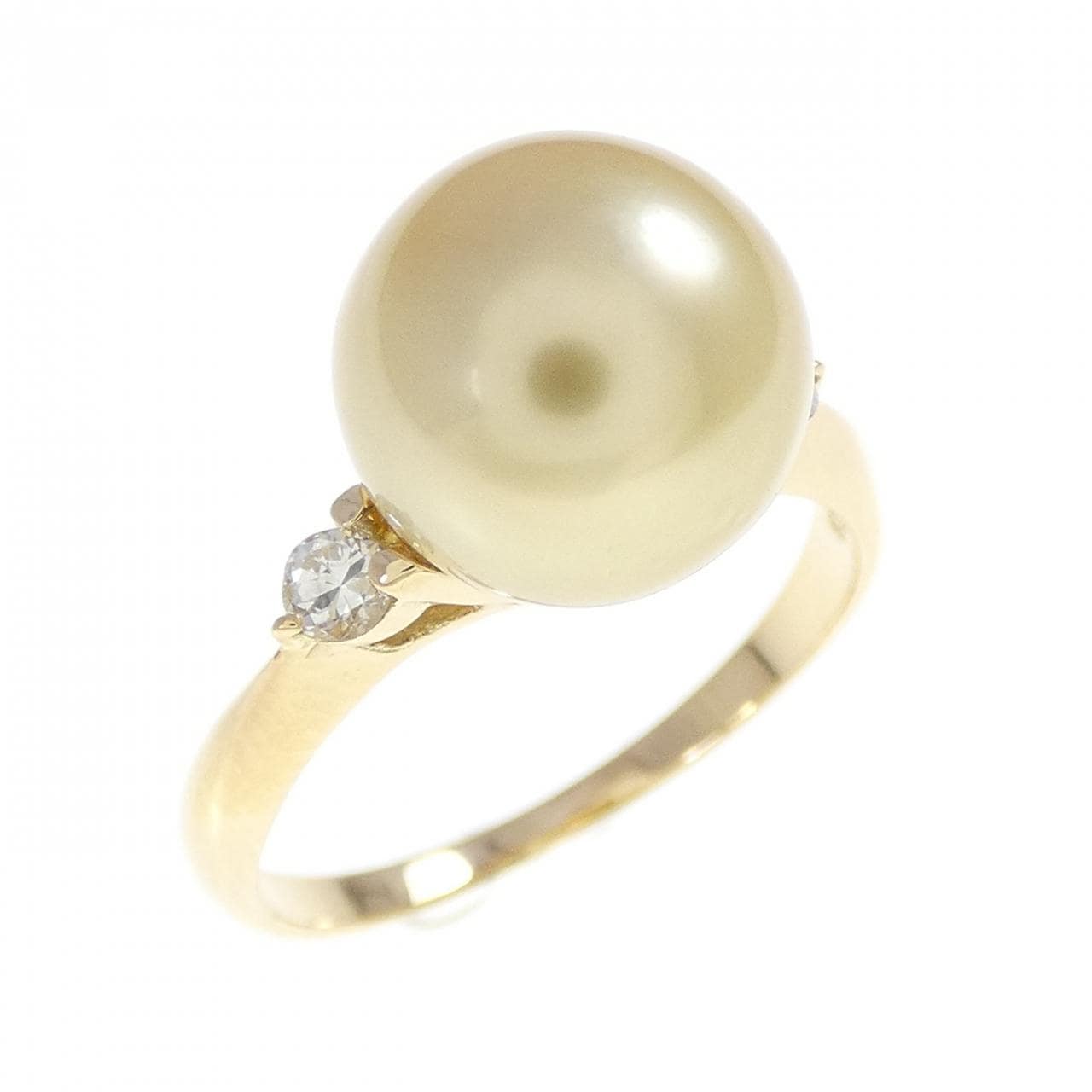K18YG 白蝶パール リング 9.5mm