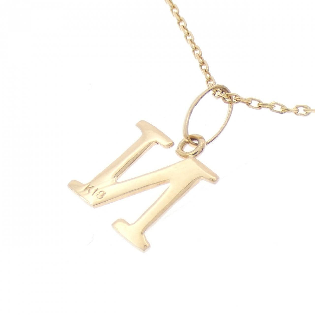K18YG イニシャルN ネックレス