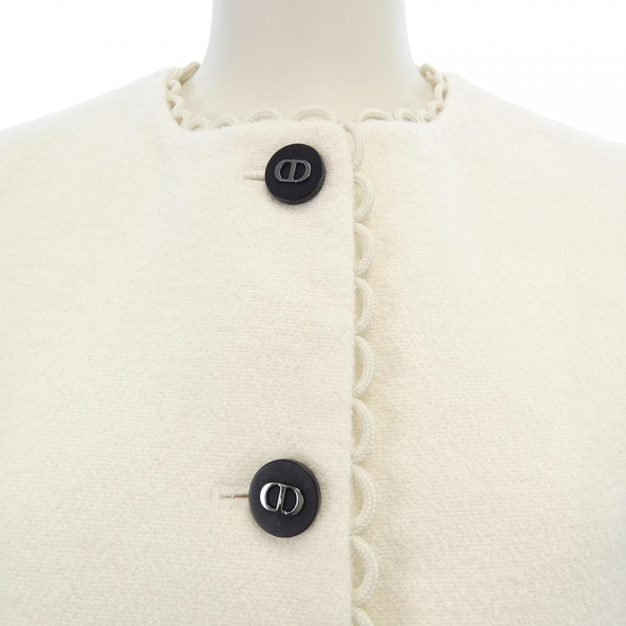 クリスチャンディオール CHRISTIAN DIOR CDホーンボタン 411V57P1571 ノーカラージャケット