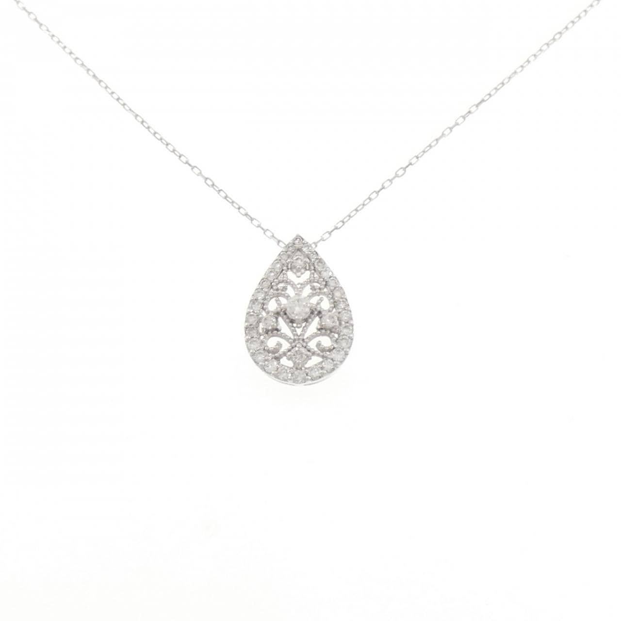 K18WG ダイヤモンド ネックレス 0.35CT
