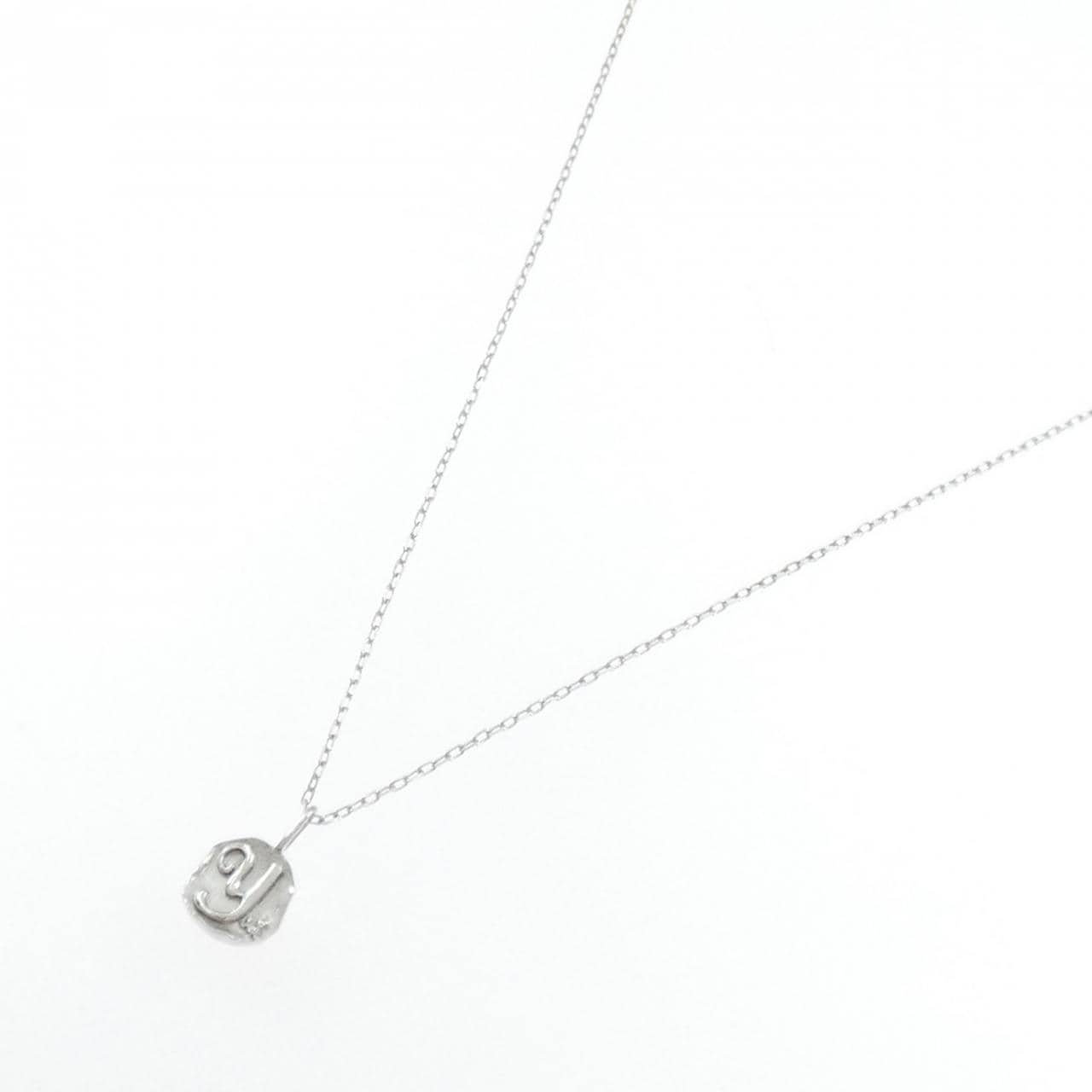 K10WG Initial Y Diamond Necklace 0.005CT