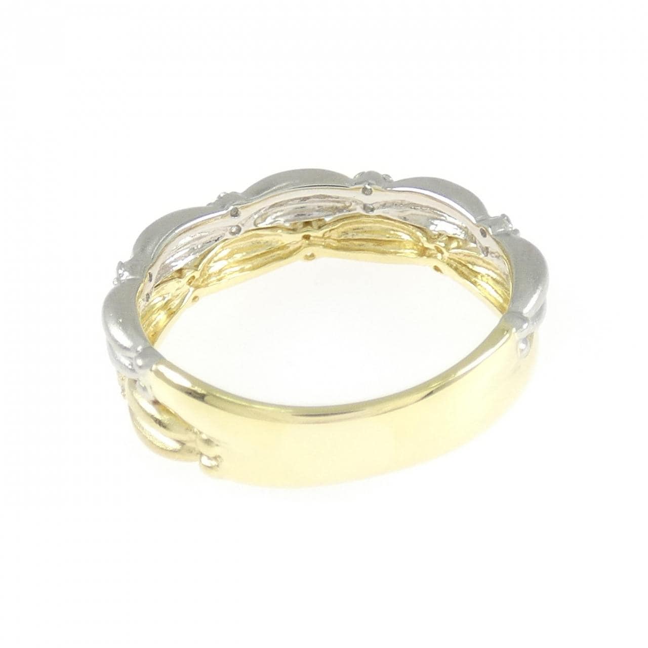 K18YG/PT900 ダイヤモンド リング 0.12CT