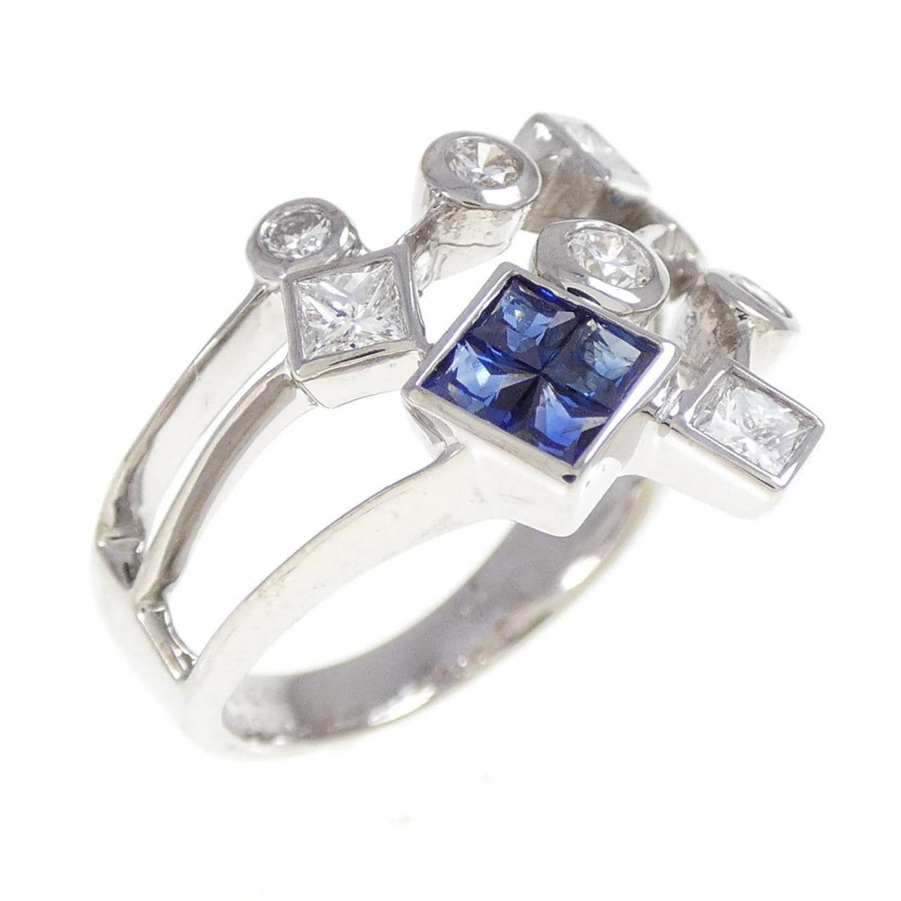 K18WG サファイヤ リング 0.38CT