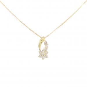 K18YG フラワー ダイヤモンド ネックレス 0.20CT