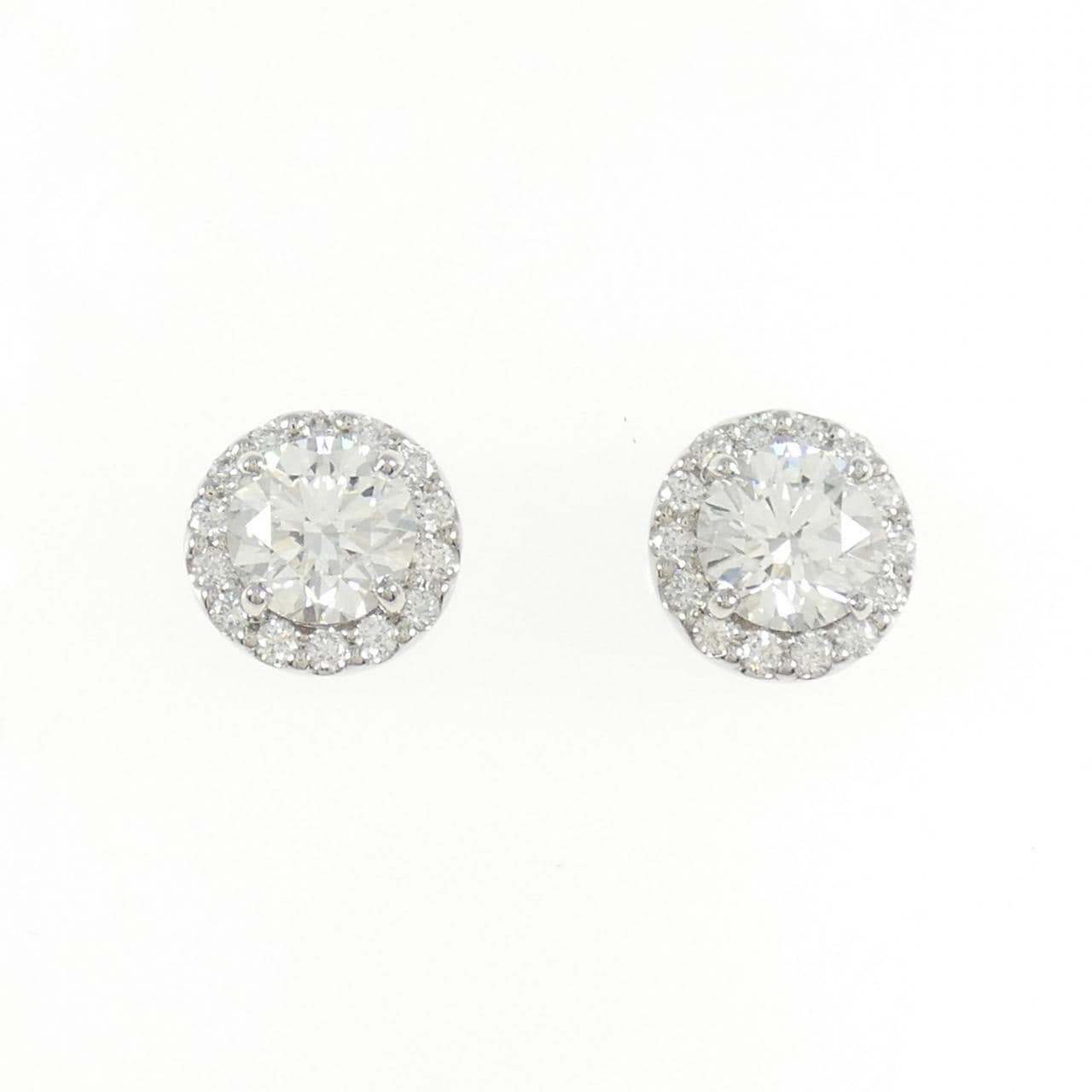 【リメイク】PT900/ST ダイヤモンド ピアス 0.845CT 0.846CT E-F VVS1-VVS2 VG