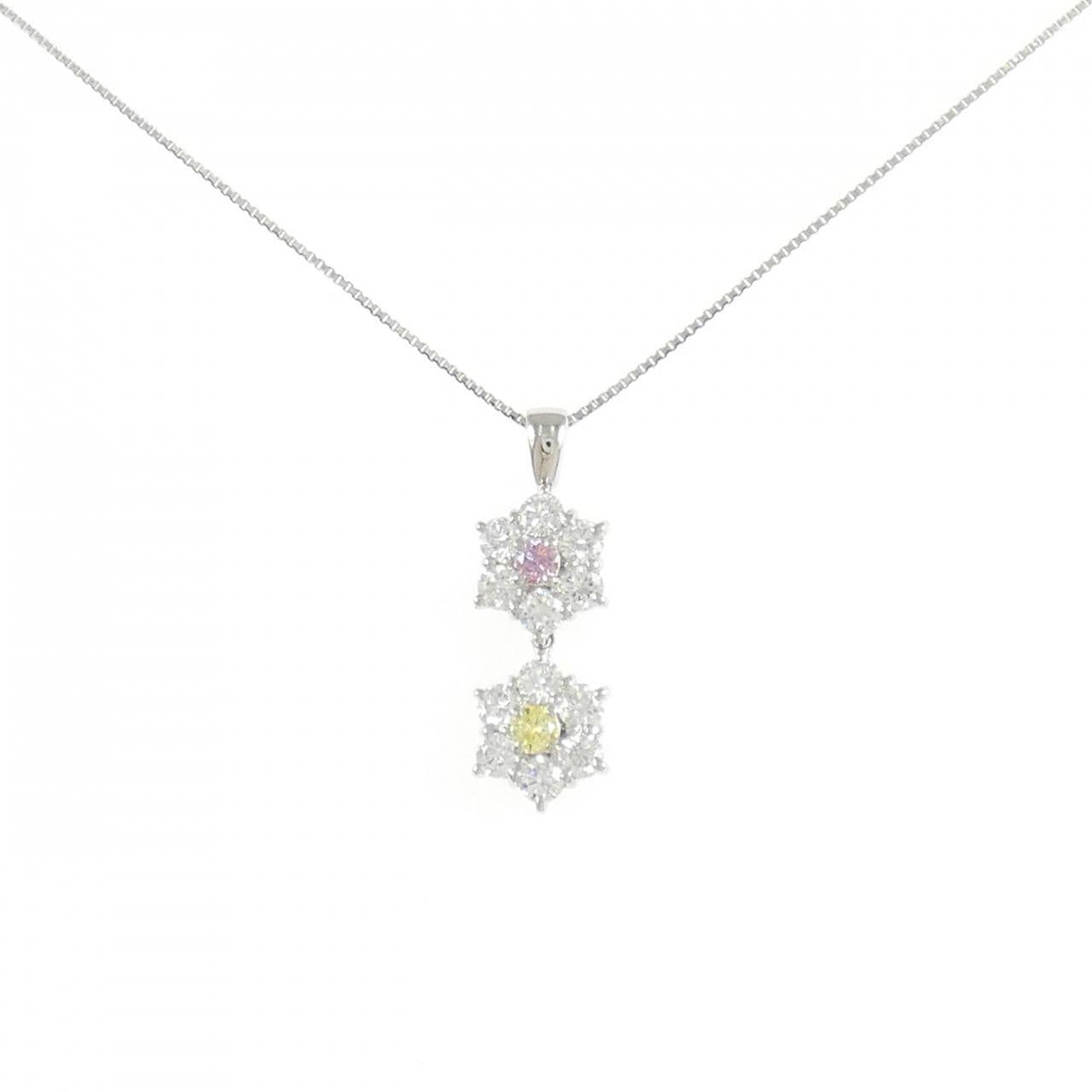 PT/PT850 ダイヤモンド ネックレス 0.046CT FIPP SI2/FIY I1