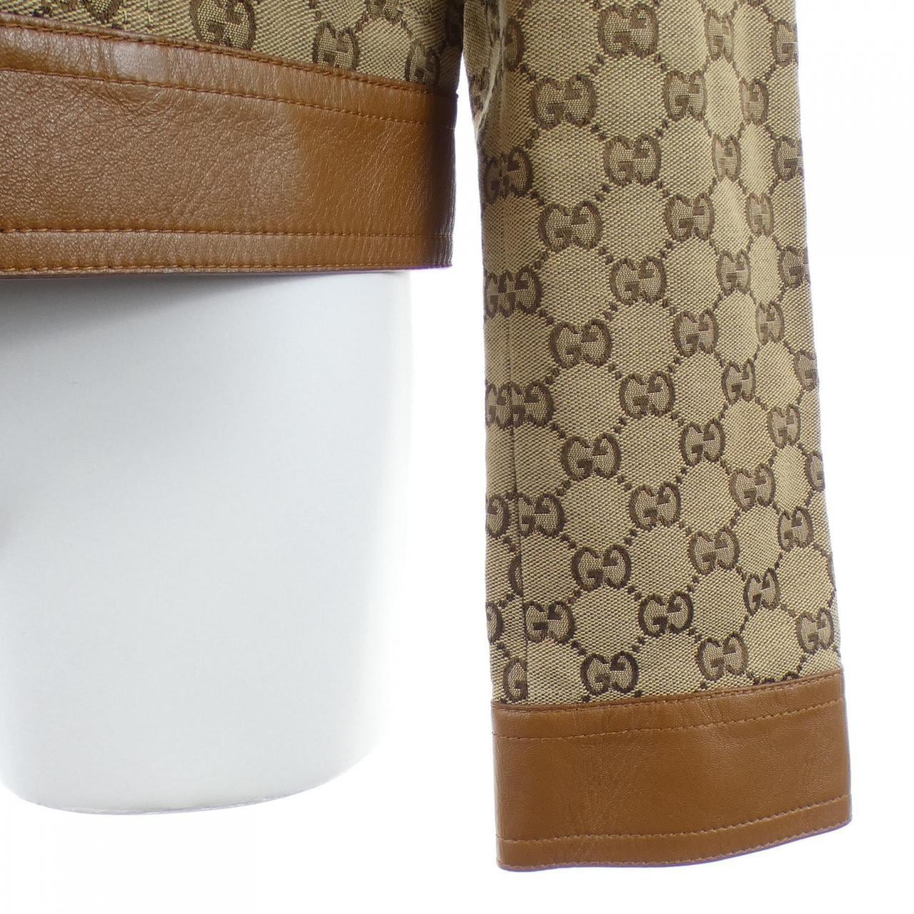 グッチ GUCCI レザー トリム GGキャンバス 681034 Z8AV6 ジャケット