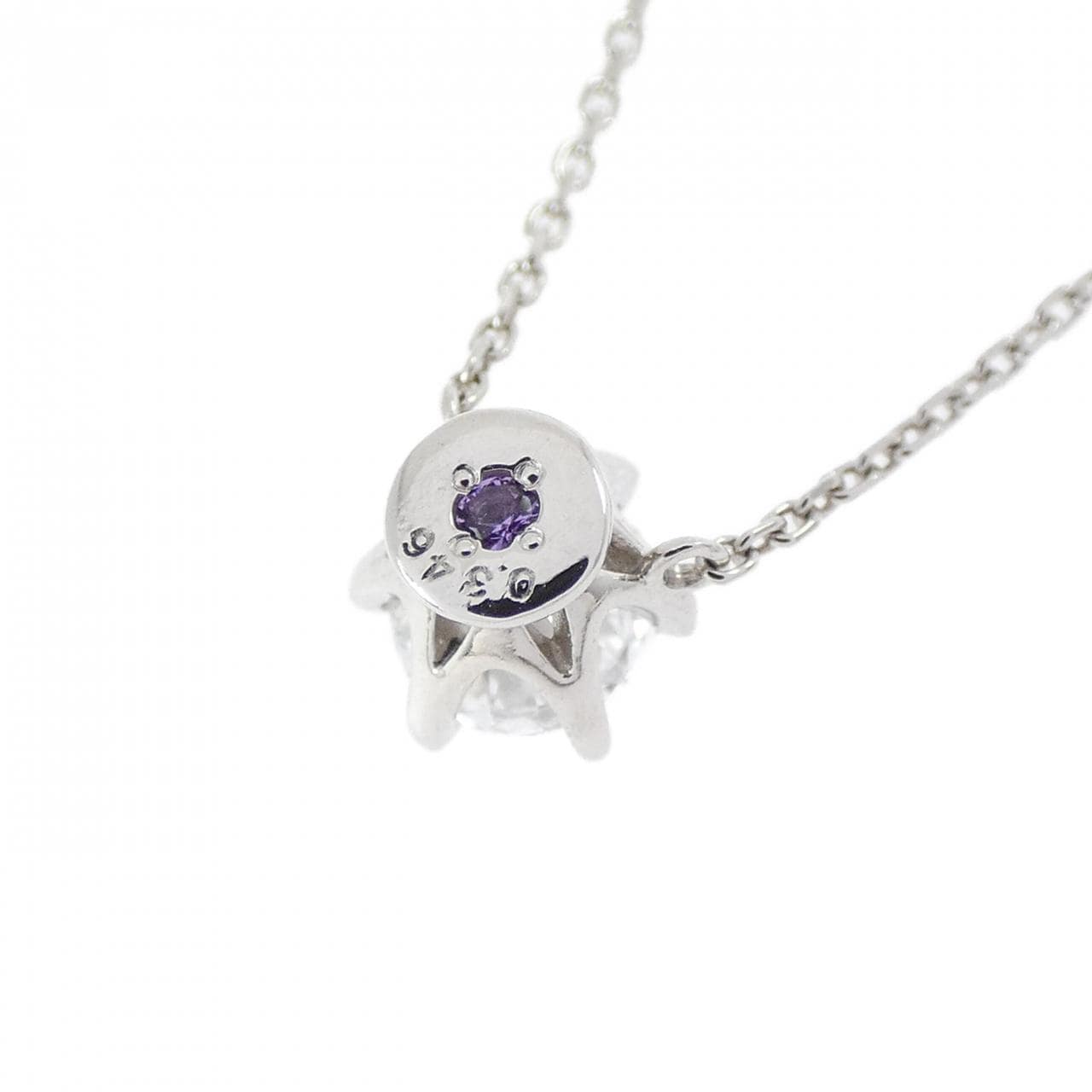 PT850 ダイヤモンド ネックレス 0.346CT D IF 3EXT H&C