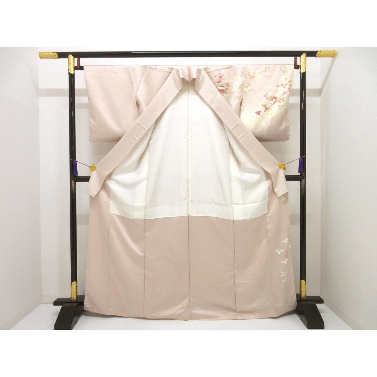 【未使用品】訪問着　友禅金彩加工　刺繍入りボカシ染