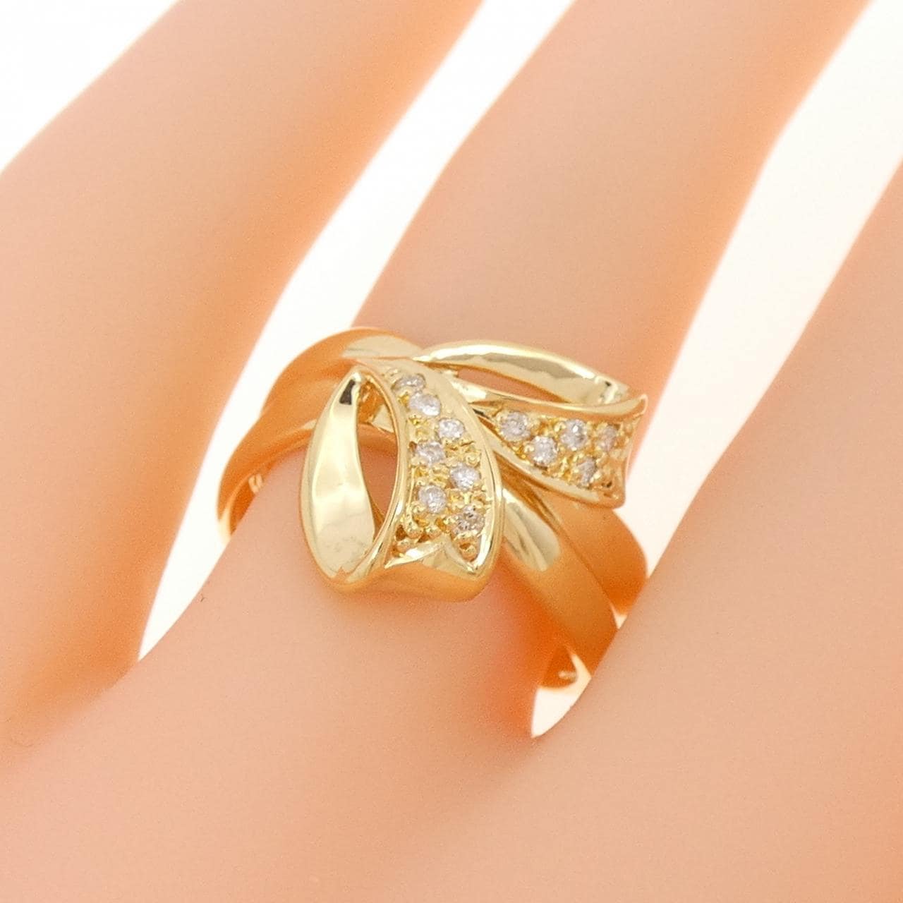 K18YG ダイヤモンド リング 0.12CT