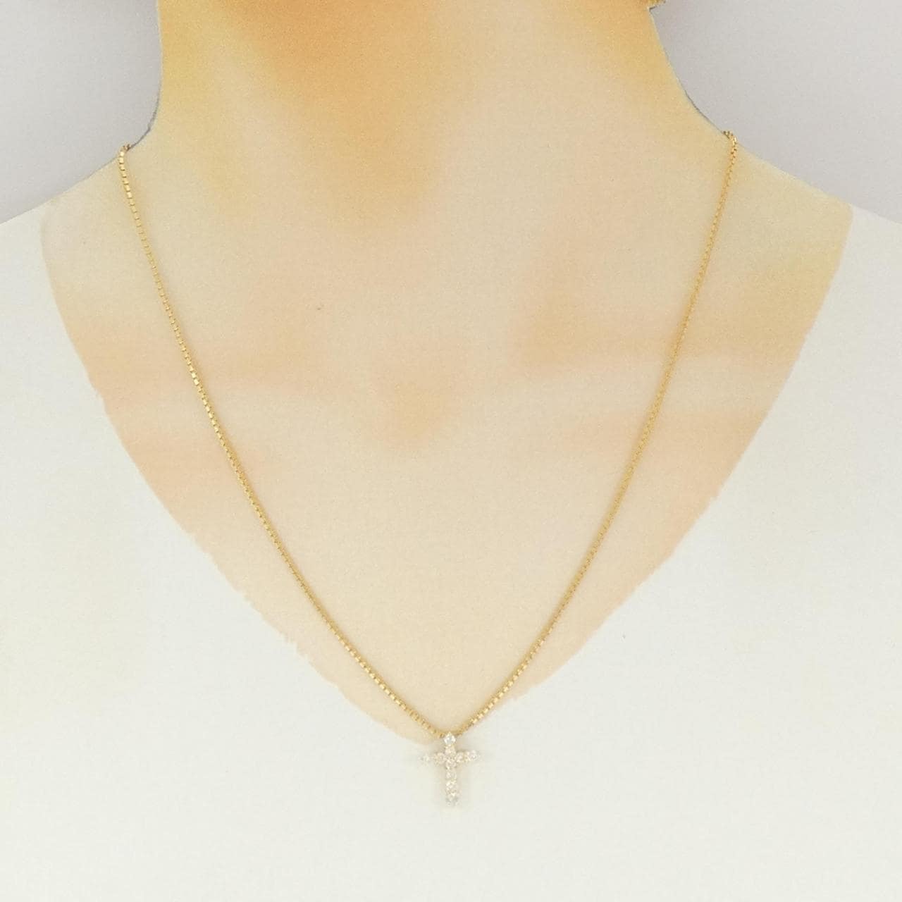 K18YG クロス ダイヤモンド ネックレス 0.50CT