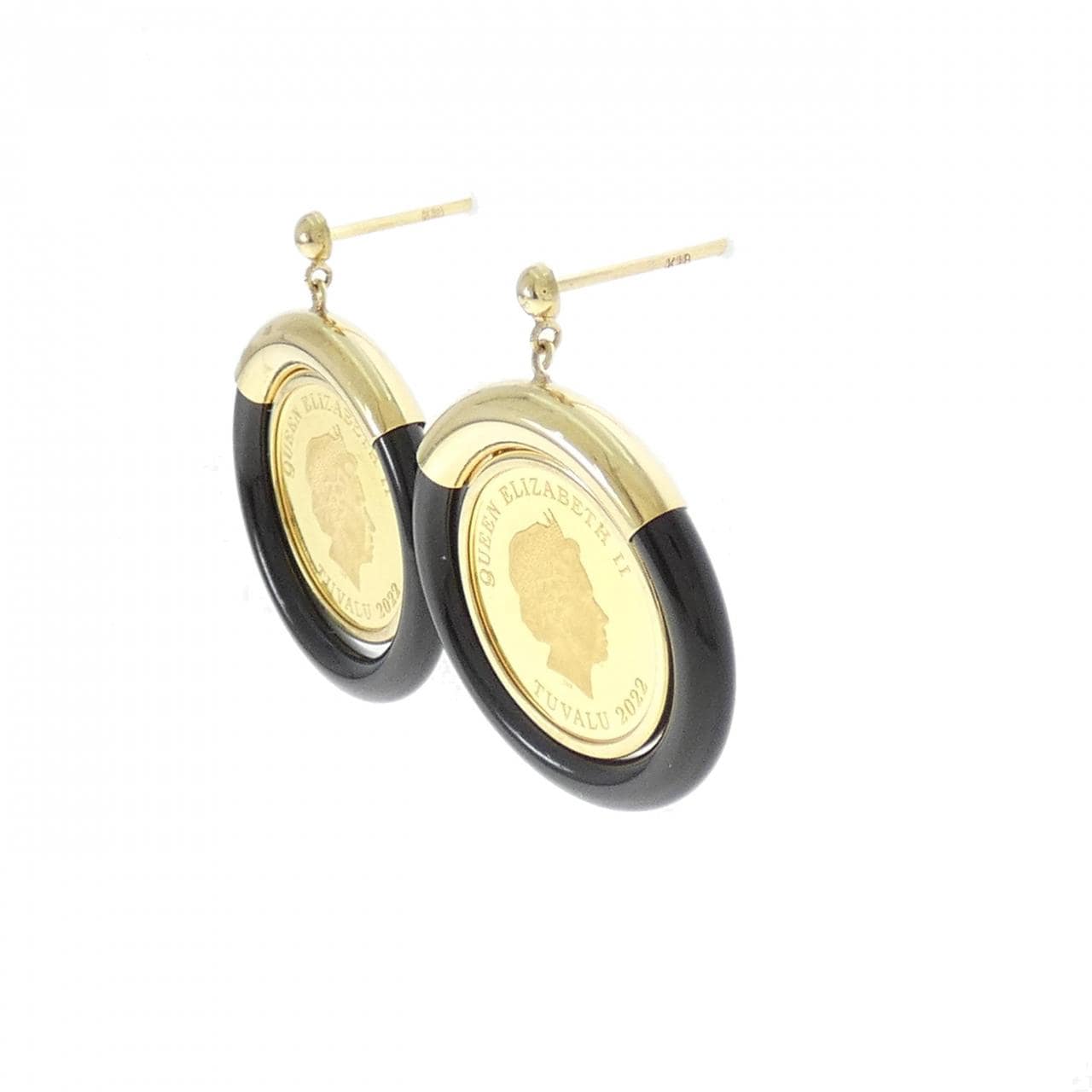[BRAND NEW] K18YG onyx earrings