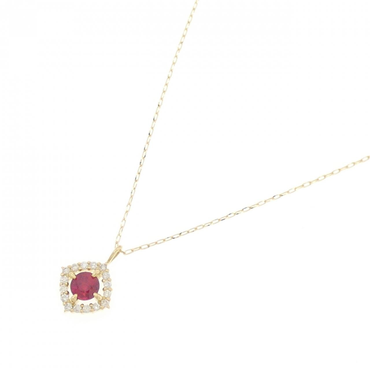 【新品】K18YG ルビー ネックレス 0.19CT