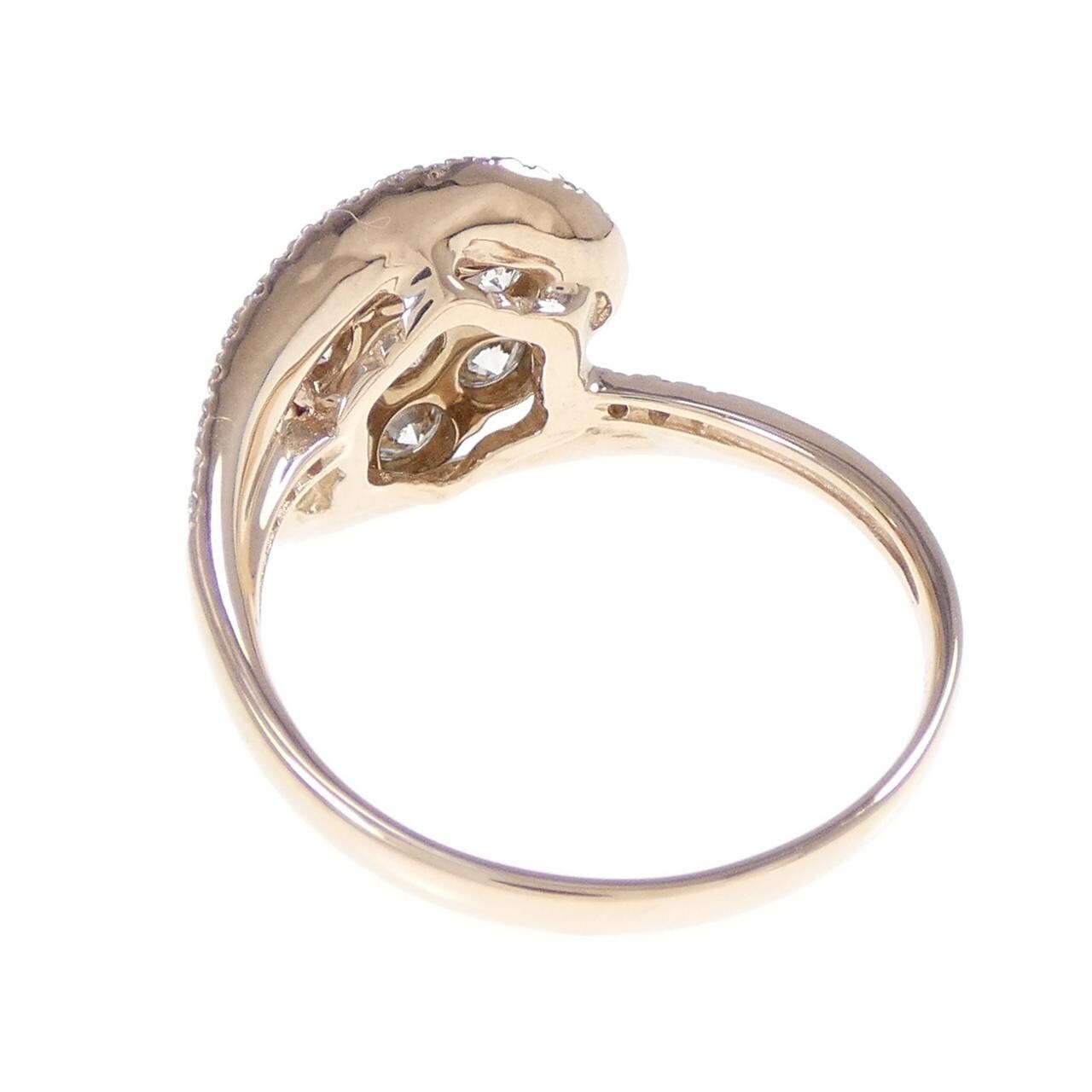 K18PG フラワー ダイヤモンド リング 1.08CT