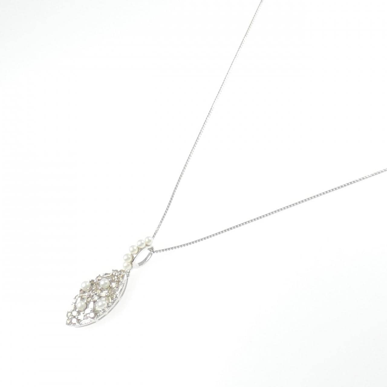 K18WG 淡水パール ネックレス