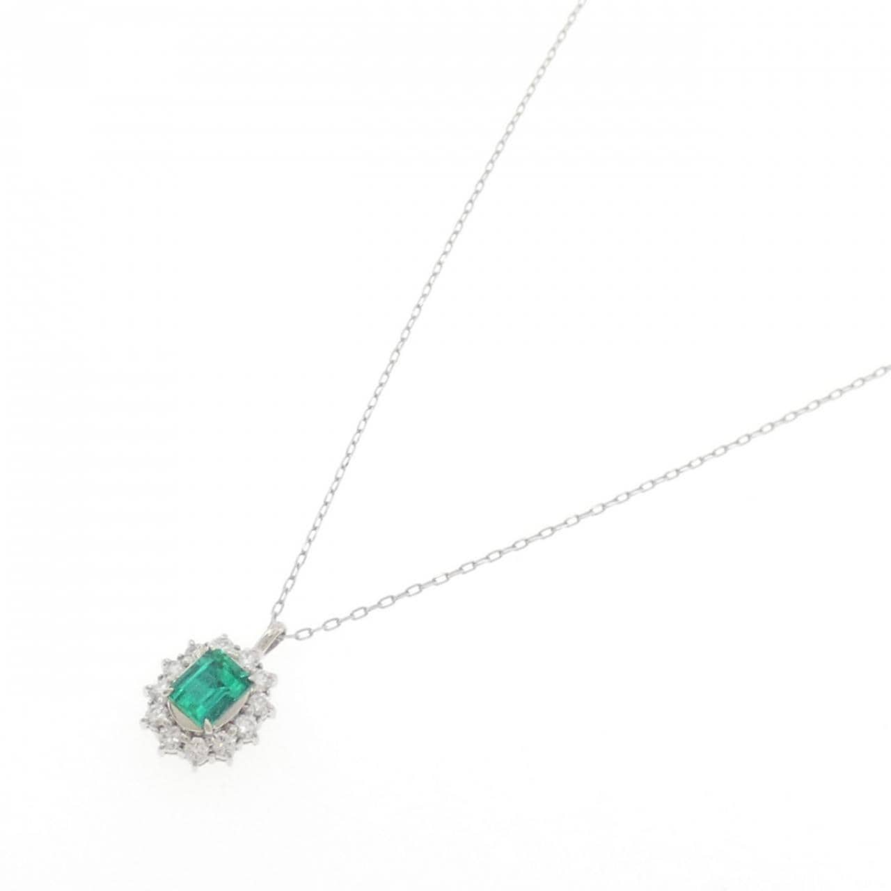 PT900/PT850 エメラルド ネックレス 0.73CT