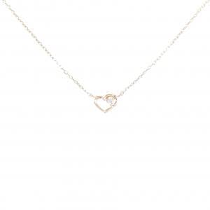 K10PG ハート ダイヤモンド ネックレス