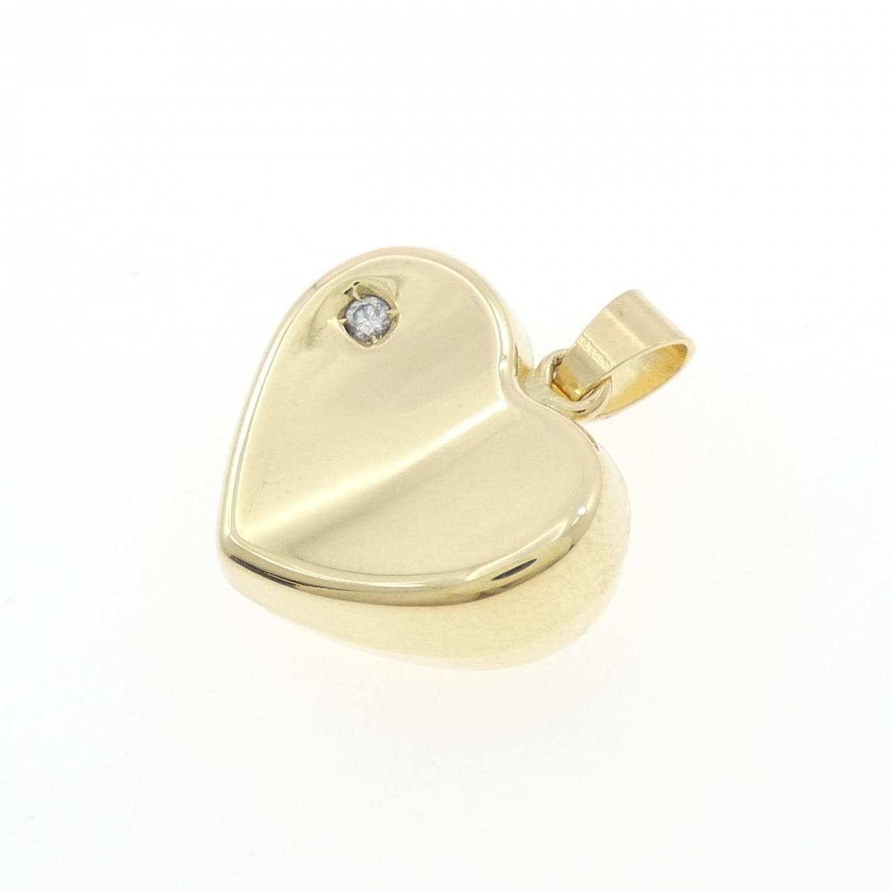 750YG ハート ダイヤモンド ペンダント 0.02CT