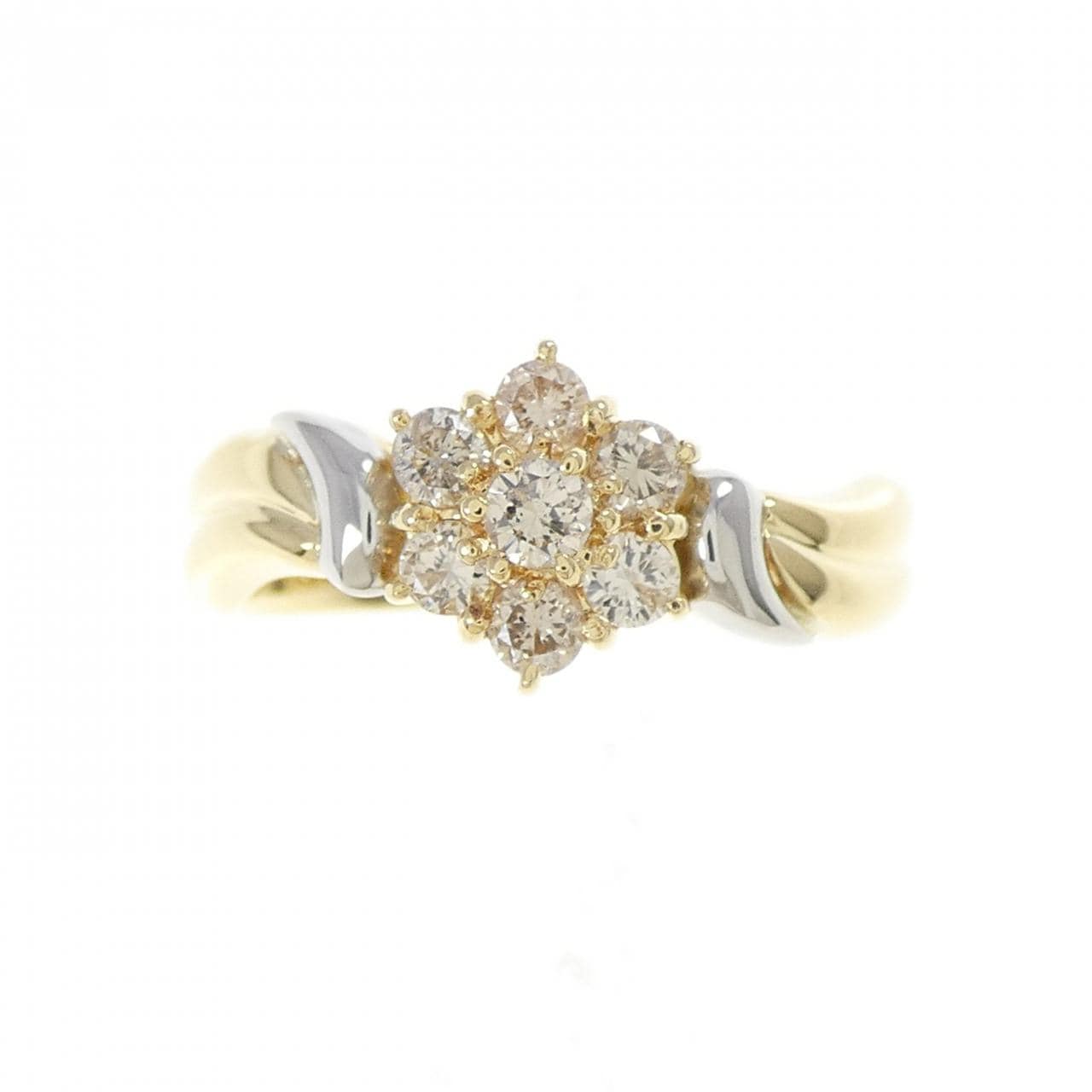 K18YG/PT900 ダイヤモンド リング 0.40CT