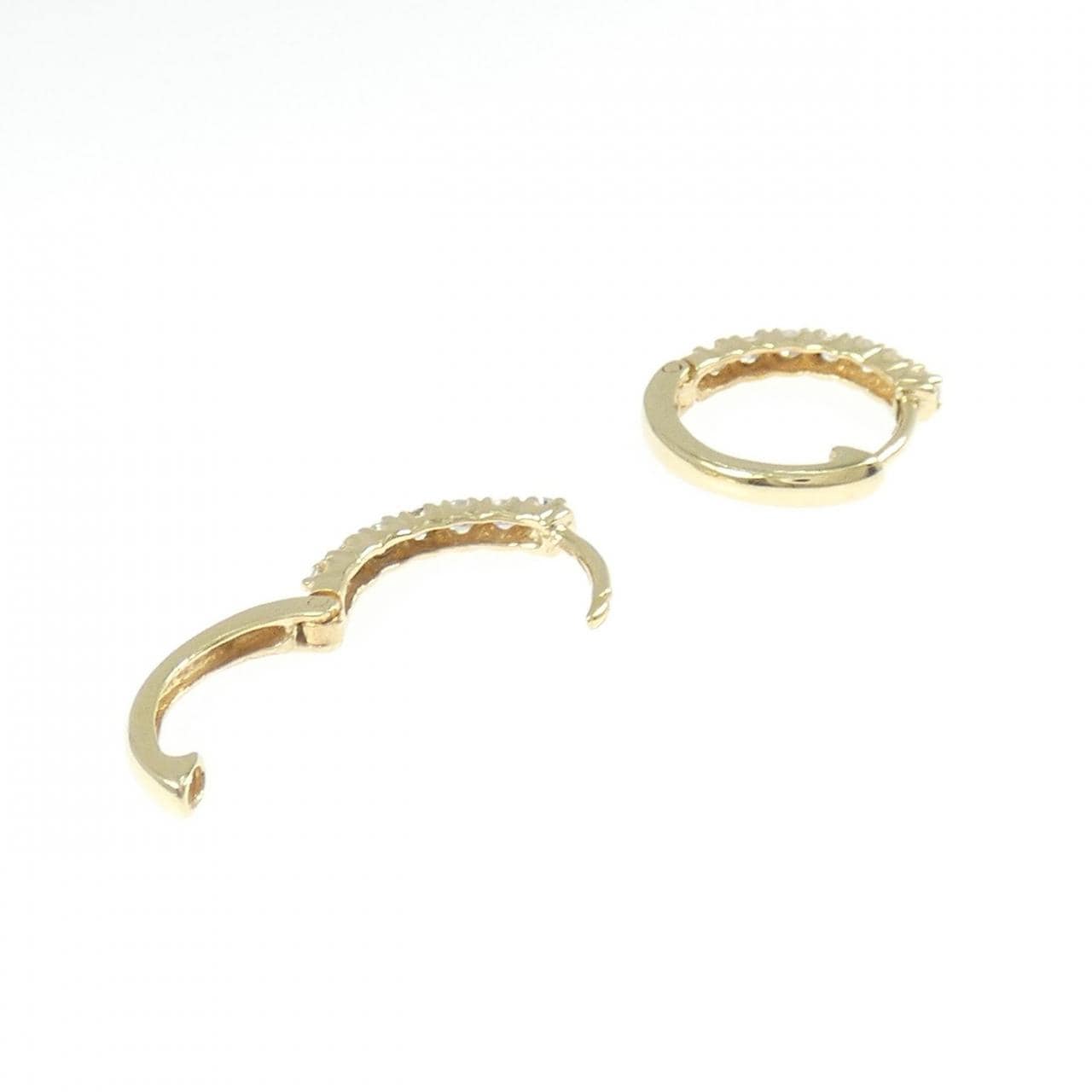K18YG ダイヤモンド フープ ピアス 0.30CT