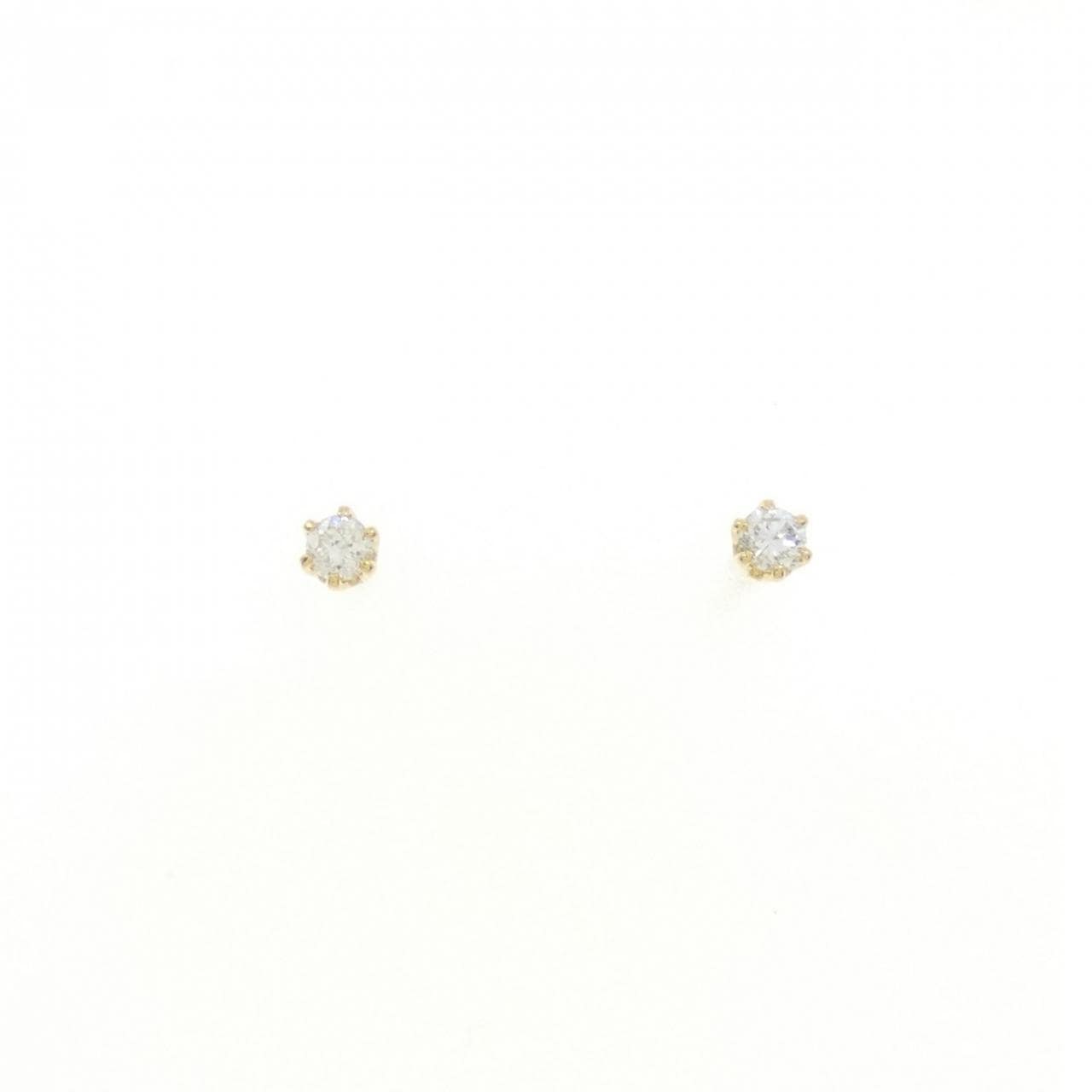 K18YG ソリティア ダイヤモンド ピアス 0.10CT
