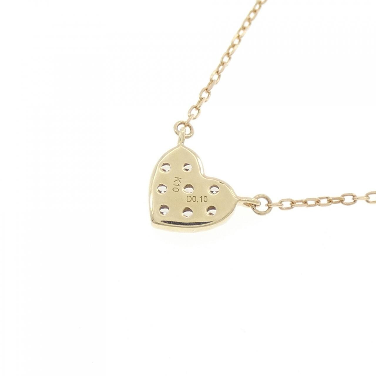 K10YG ハート ダイヤモンド ネックレス 0.10CT