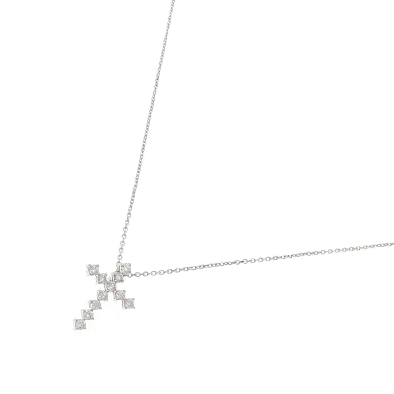 PT900/PT850 クロス ダイヤモンド ネックレス 0.28CT