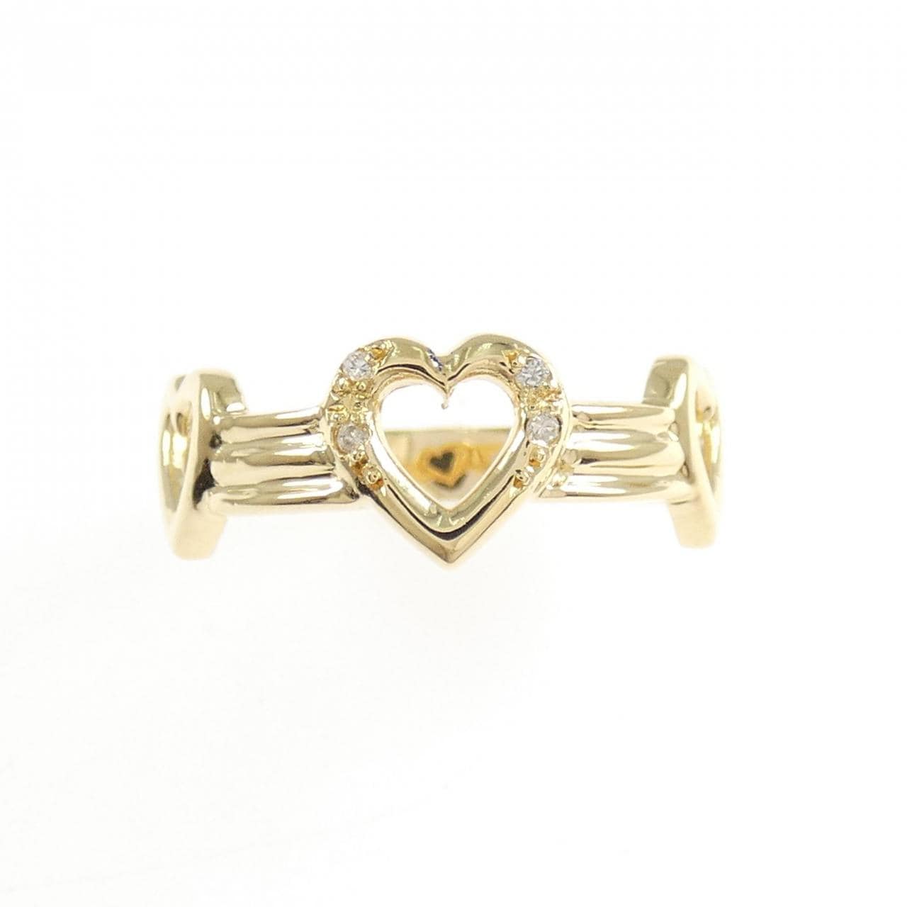 K18YG ハート ダイヤモンド リング 0.02CT
