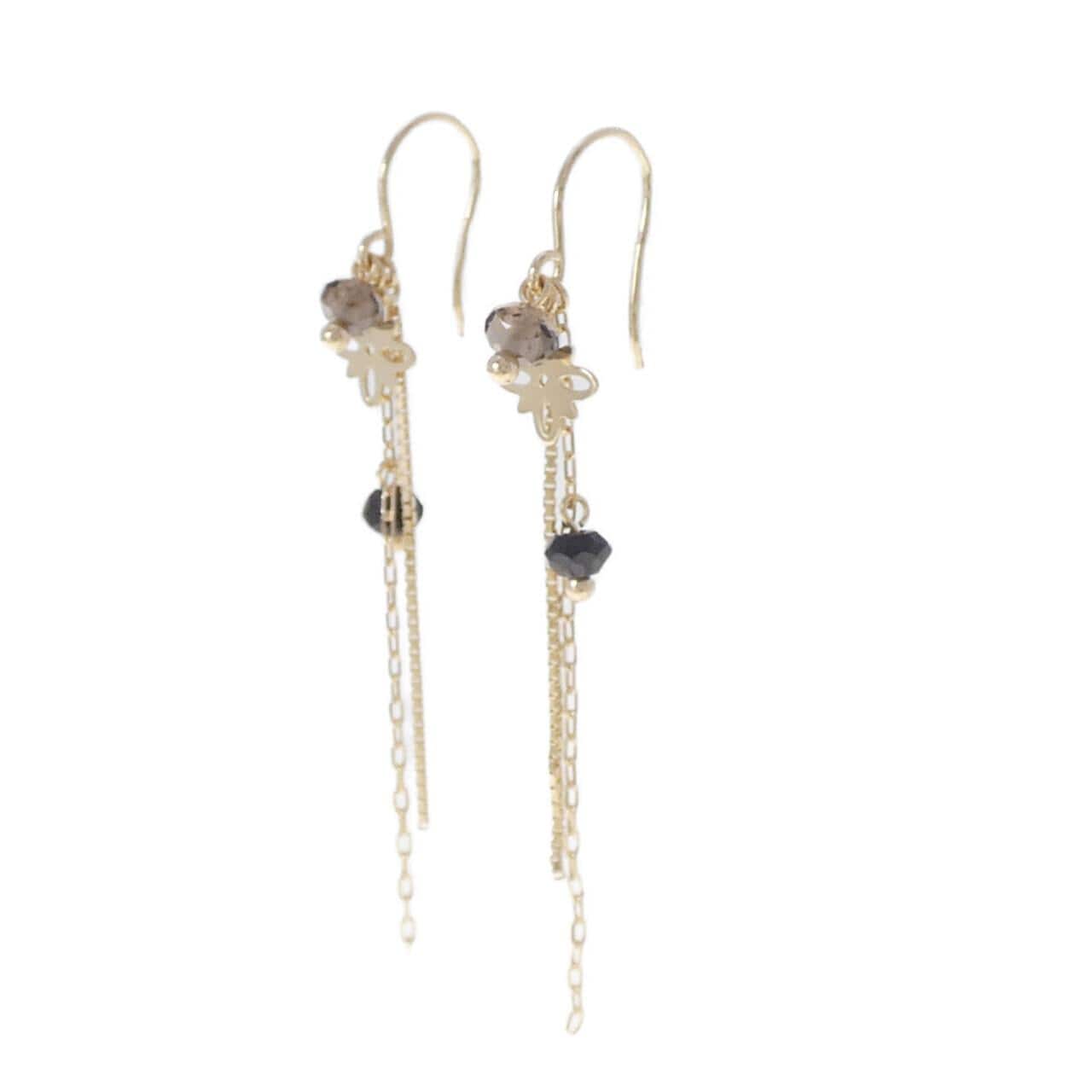 K10YG スモーキークオーツ ピアス