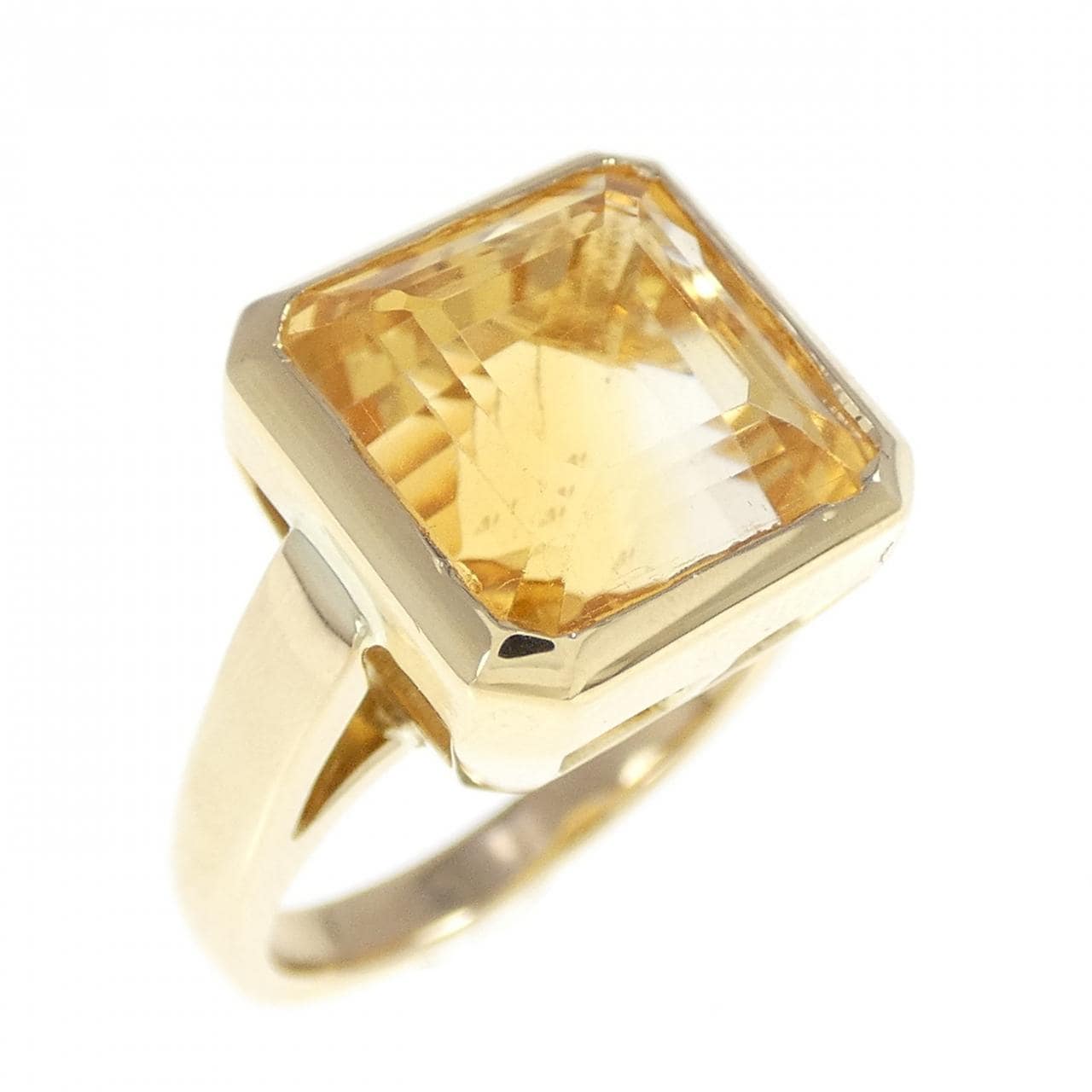 K18YG citrine ring