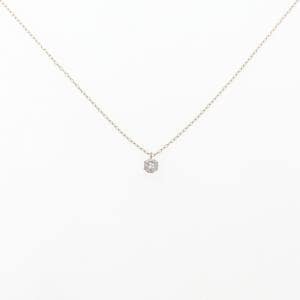 K18PG ソリティア ダイヤモンド ネックレス 0.13CT