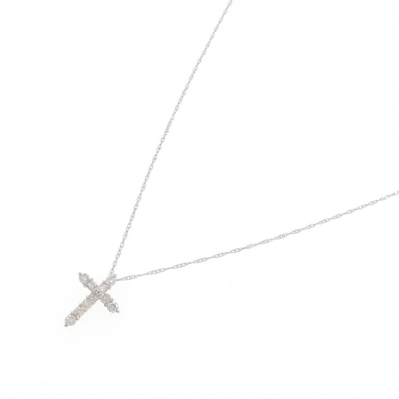 PT/PT850 クロス ダイヤモンド ネックレス 0.3CT