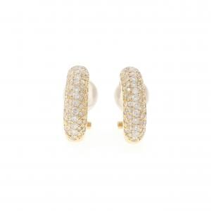 K18YG パヴェ ダイヤモンド イヤリング 1.50CT