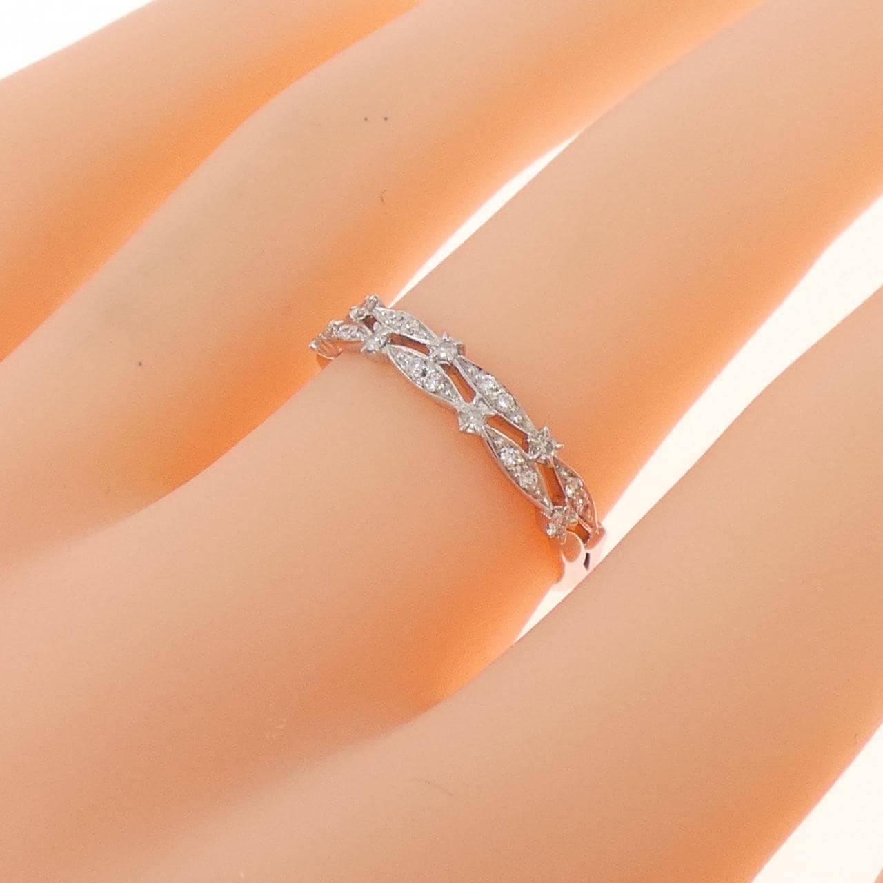 K18WG ダイヤモンド リング 0.10CT