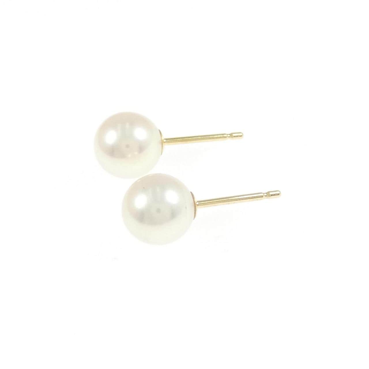 K18YG Akoya珍珠耳环 7.6 毫米