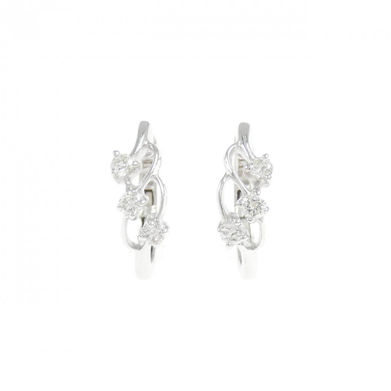 K18WG ダイヤモンド ピアス 0.12CT