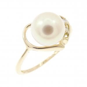 K18YG ハート アコヤパール リング 7.2mm