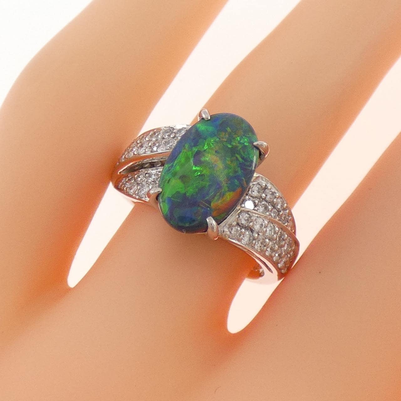 PT900 ブラックオパール リング 2.336CT