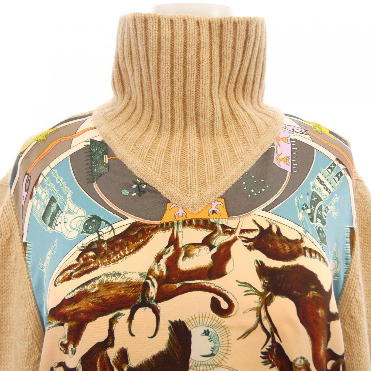 【ヴィンテージ】エルメス HERMES LES MYTHOLOGIES DES HOMME ROUGES ツイルレーヌ. ニット