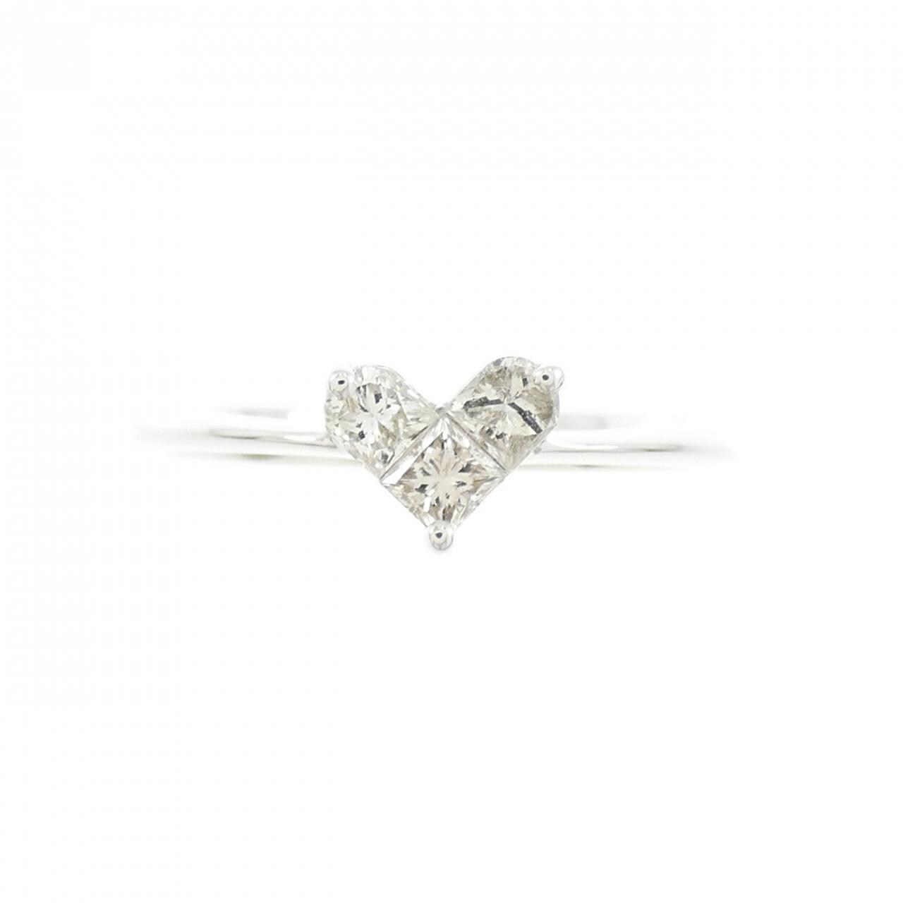 K18WG ハート ダイヤモンド リング 0.25CT